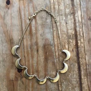 J.Crew Brass Necklace with rhinestone accent